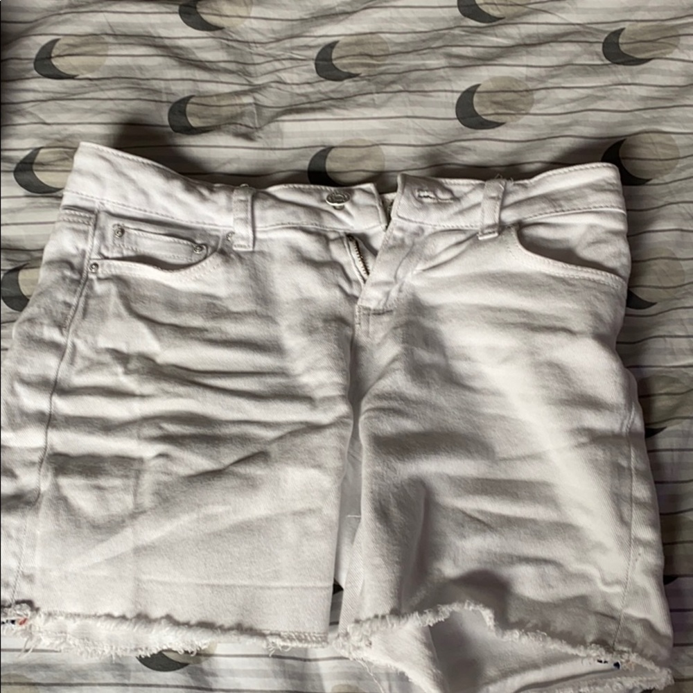 White jean shorts